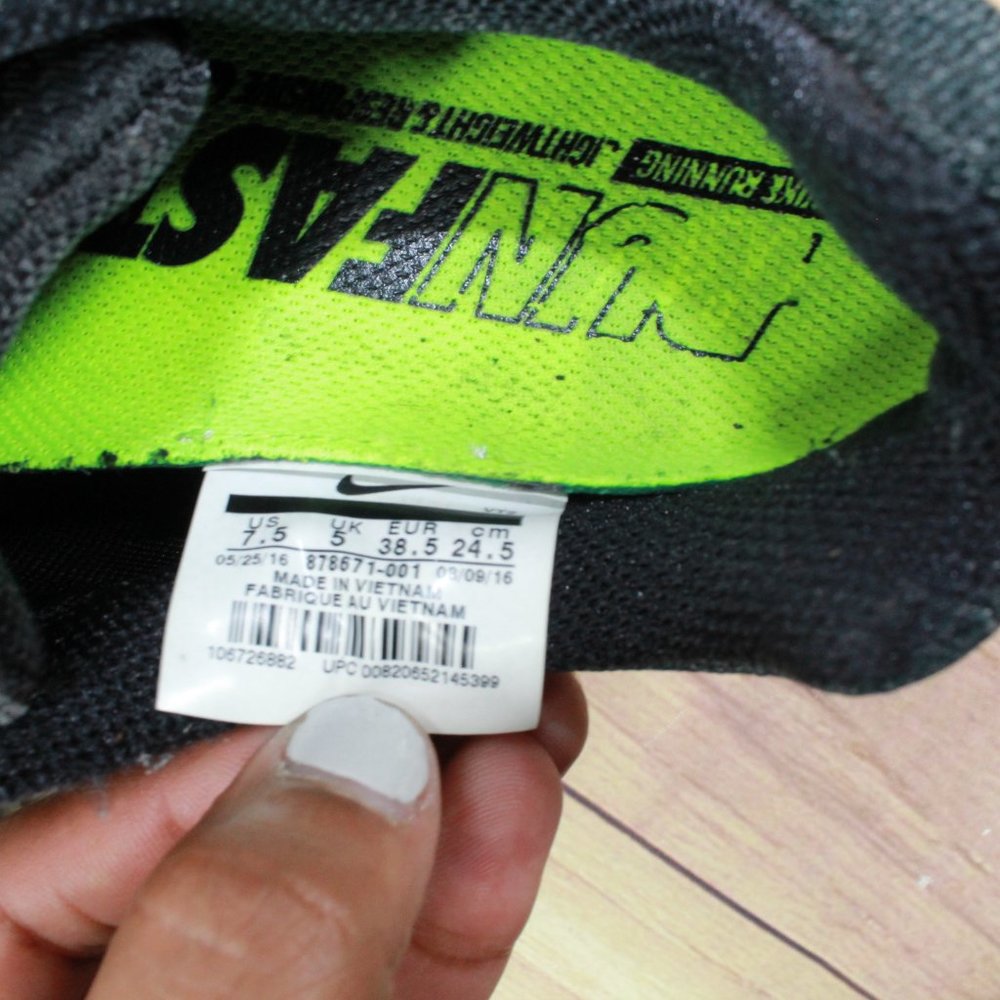 Nike Zoom All Out Black Mesh Lace-up Running Sneaker Shoes Size 7.5 - Picture 6 of 9